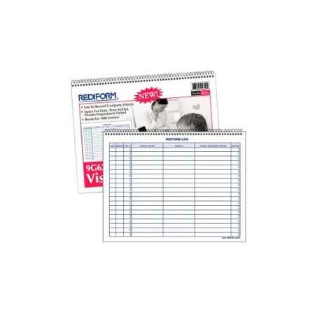 Rediform Rediform Visitors Log Book, 1000 Entries, 11" x 8-1/2", White, 50 Pages/Book 9G620